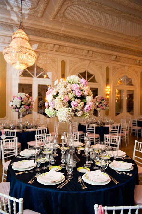 navy blue wedding reception decorations.